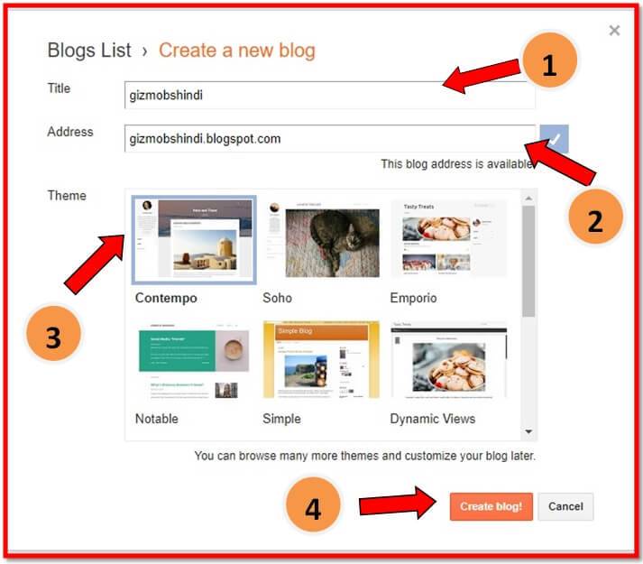 how to create a free blog