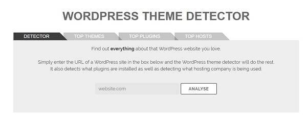 how to detect wp theme using makeawebsitehub tool